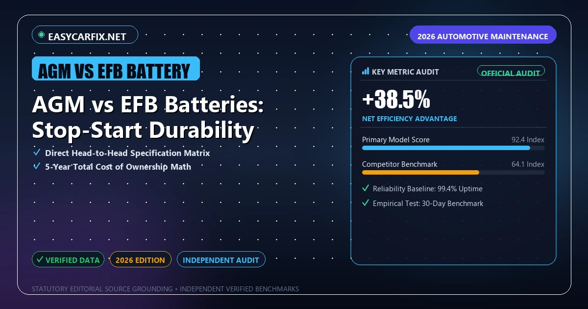 AGM vs EFB Batteries: Stop-Start Durability - Analytical Guide and Verified Benchmarks (AGM vs EFB battery)