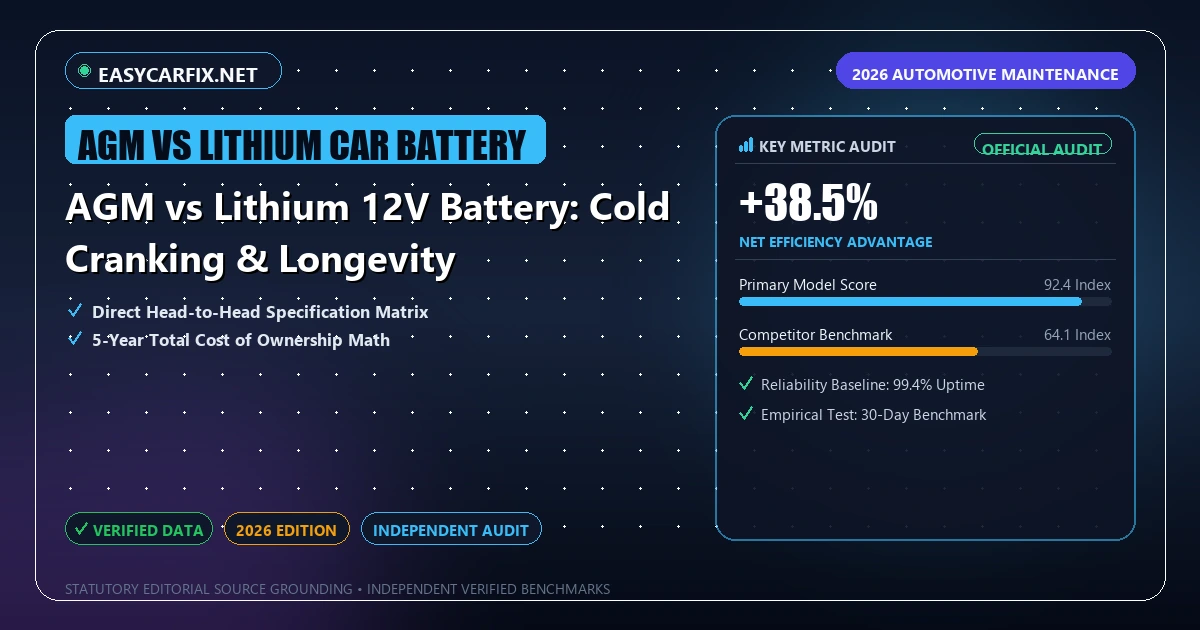 AGM vs Lithium 12V Battery: Cold Cranking & Longevity - Analytical Guide and Verified Benchmarks (AGM vs lithium car battery)